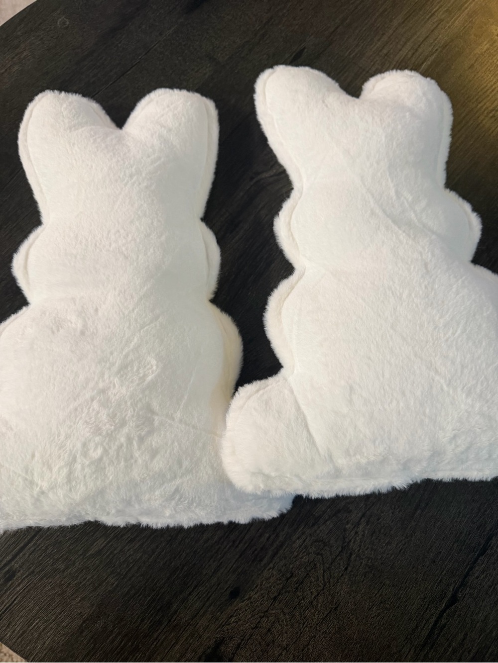 Plush White Bunny-Shaped Decorative Pillow - Soft Home Accent